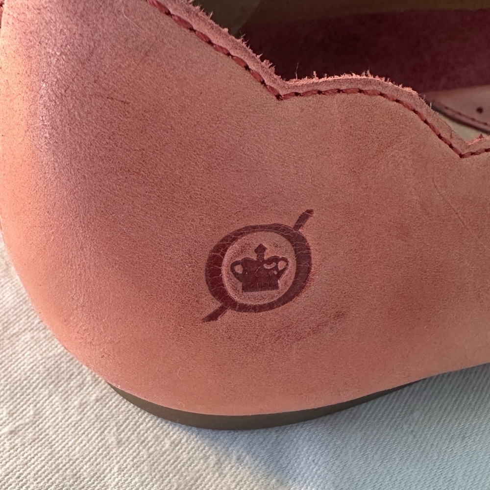 Born Tlythe Scalloped Ballet Flats Coral Pink Sz 8 - Picture 11 of 11